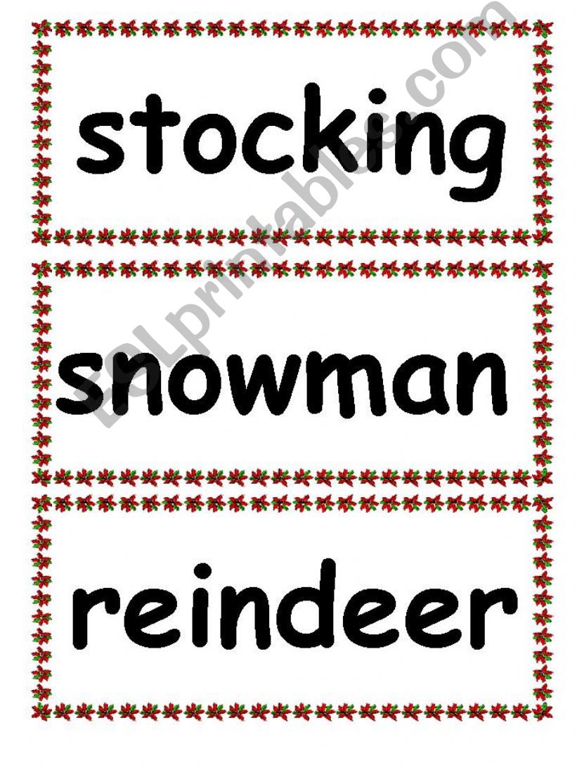 Christmas keywords flashcards powerpoint