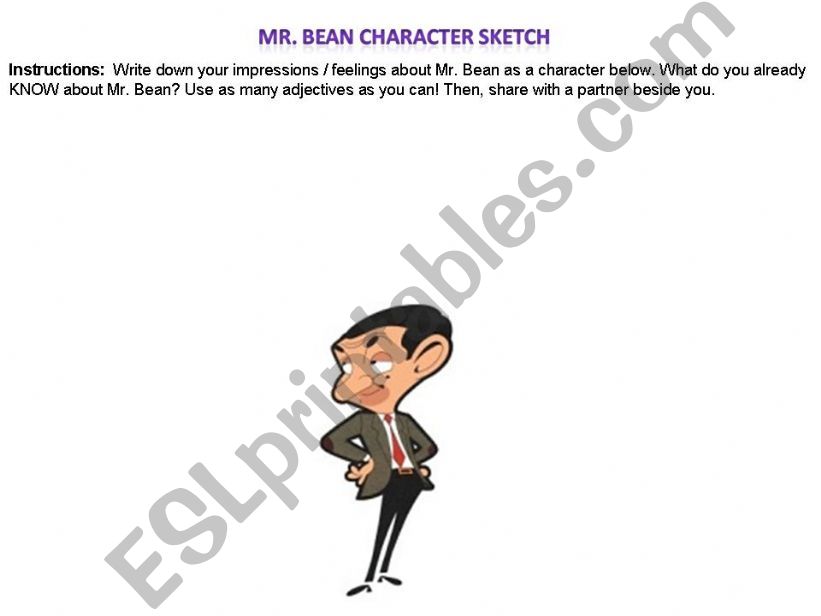 Mr. Bean Character Sketch powerpoint