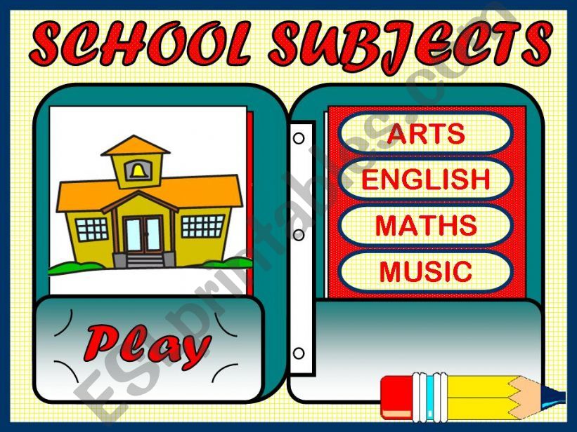 SCHOOL SUBJECTS - GAME powerpoint