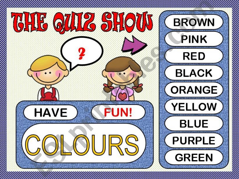 THE QUIZ SHOW - COLOURS powerpoint