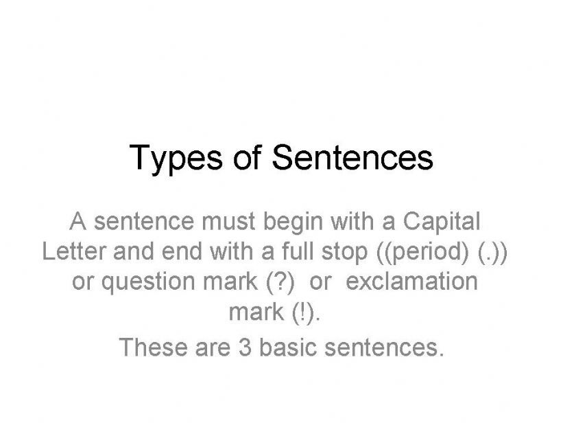 Types of Sentences powerpoint