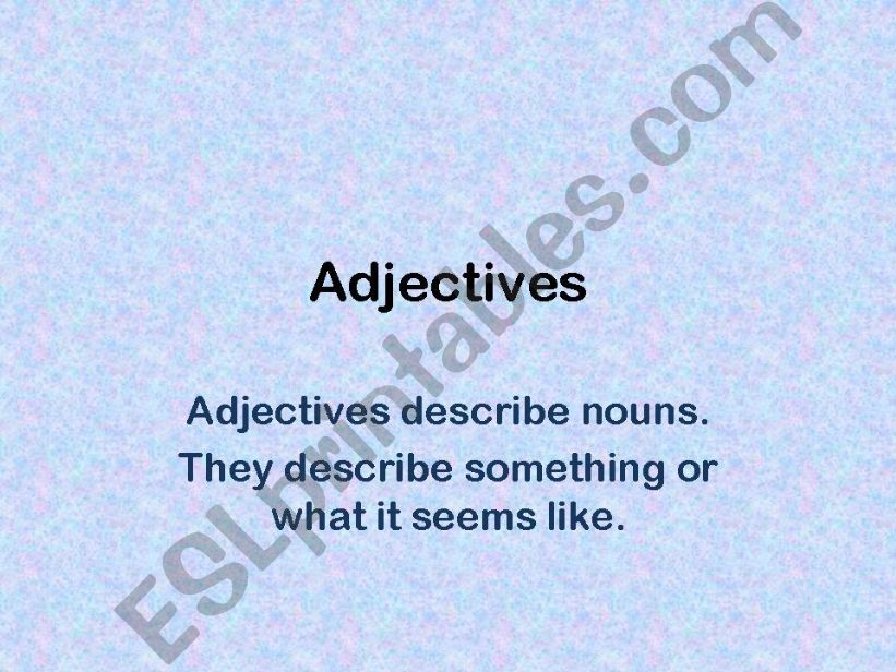 Adjective powerpoint
