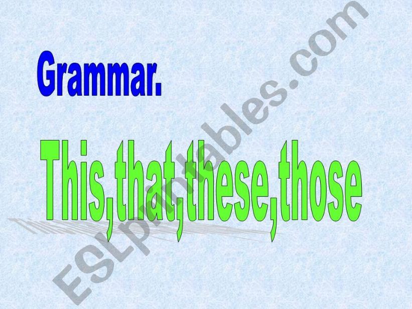 DEMONSTRATIVES powerpoint