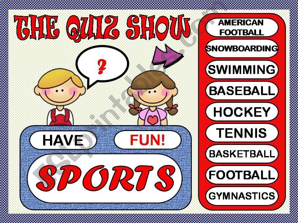 THE QUIZ SHOW - SPORTS (GAME) powerpoint