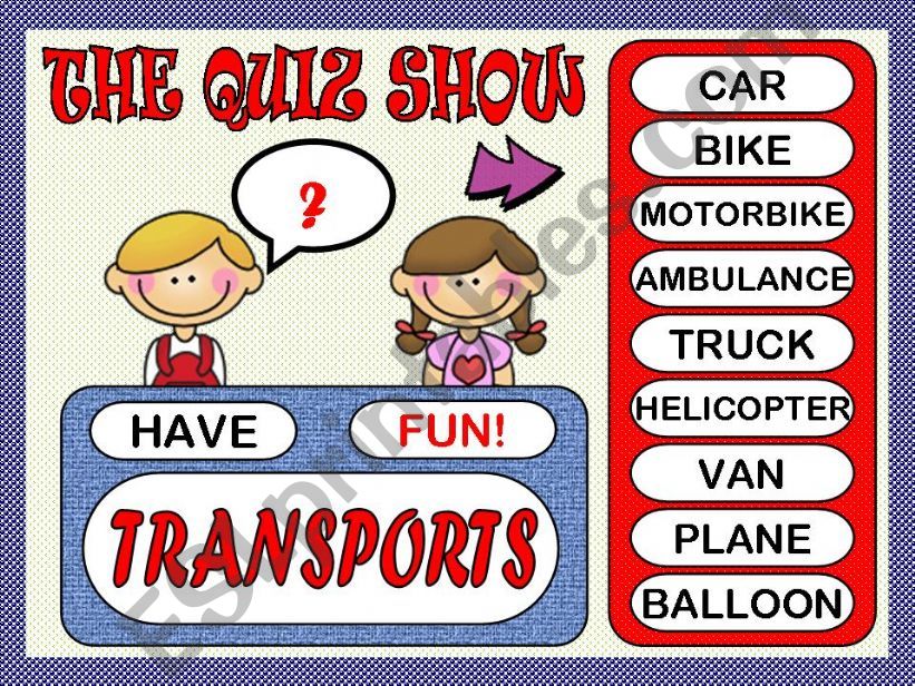 THE QUIZ SHOW - TRANSPORTS (GAME)