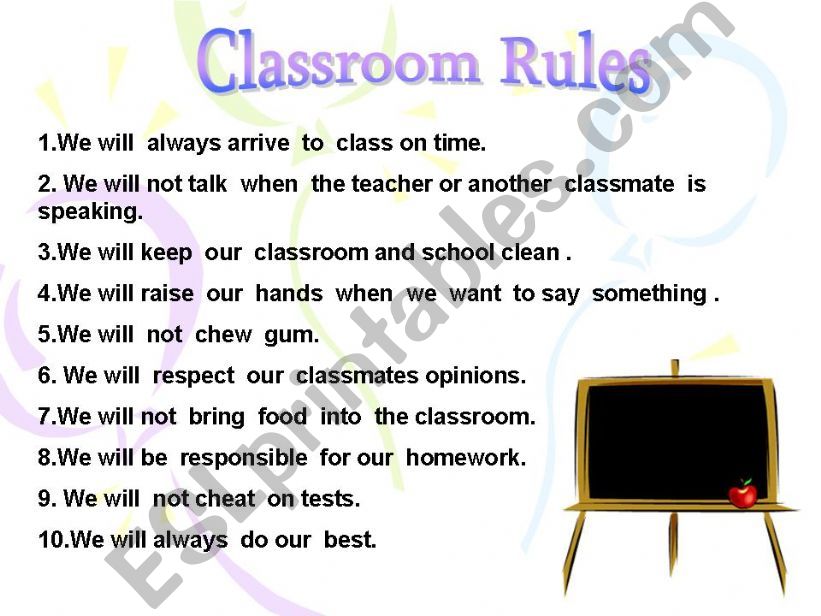 Classroom Rules powerpoint