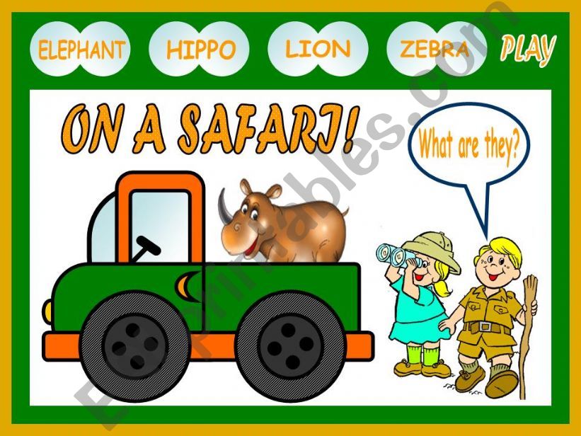 ON A SAFARI - GAME powerpoint