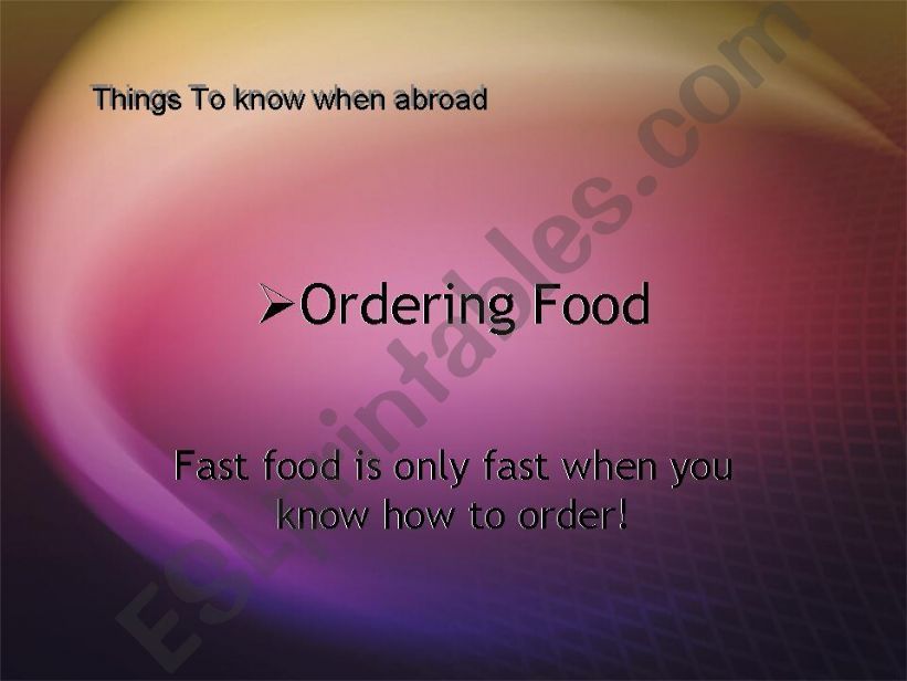 Ordering food powerpoint