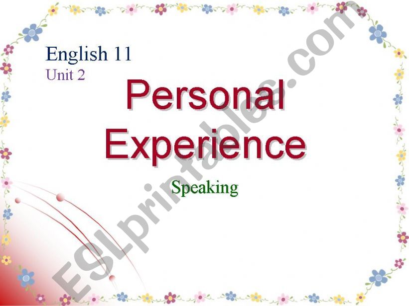 personal experience powerpoint