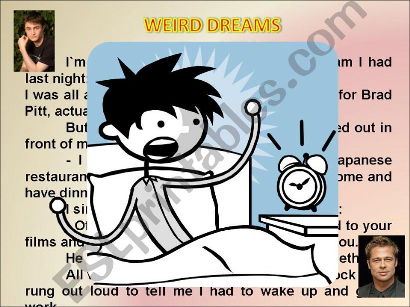 Weird Dreams - Review of Tenses (present, past and future)