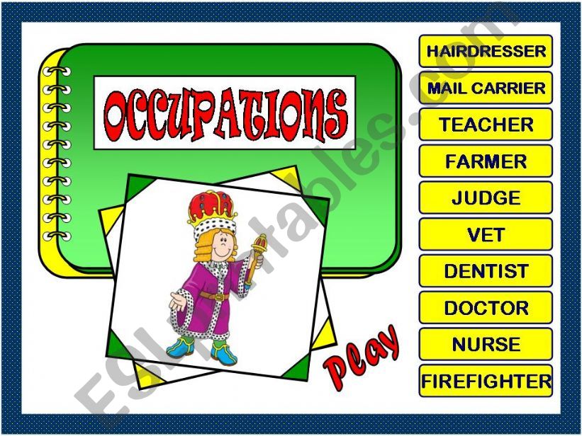 OCCUPATIONS GAME powerpoint