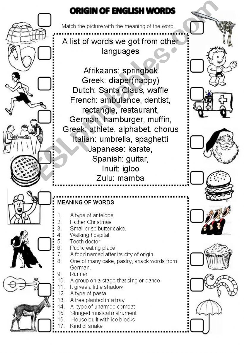 Origin or English words powerpoint