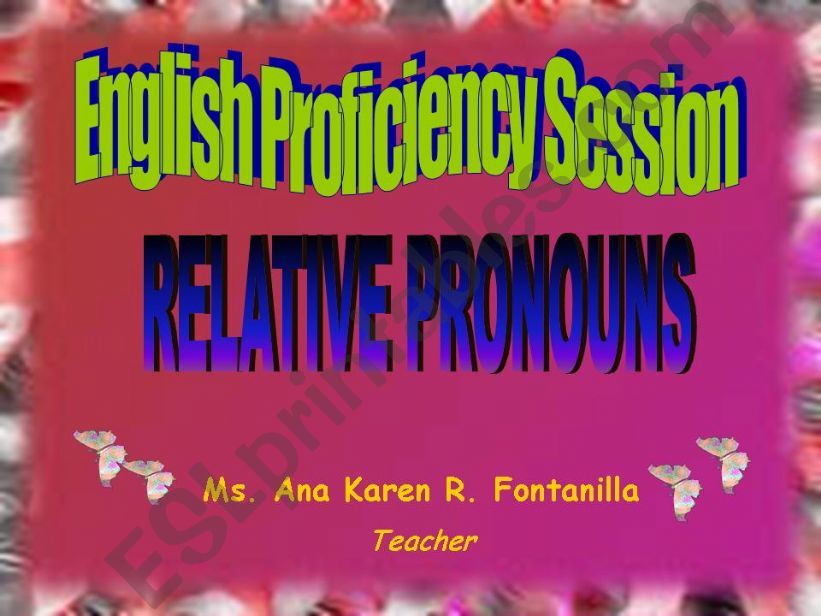 Relative Pronouns powerpoint