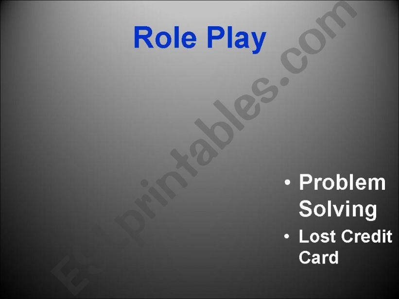 Problem solving role play powerpoint