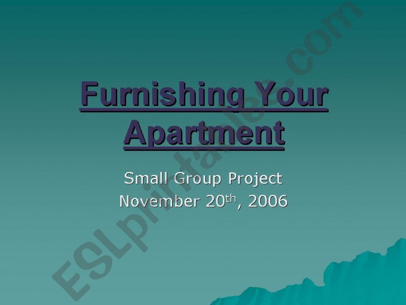 Furnishing your appartment powerpoint