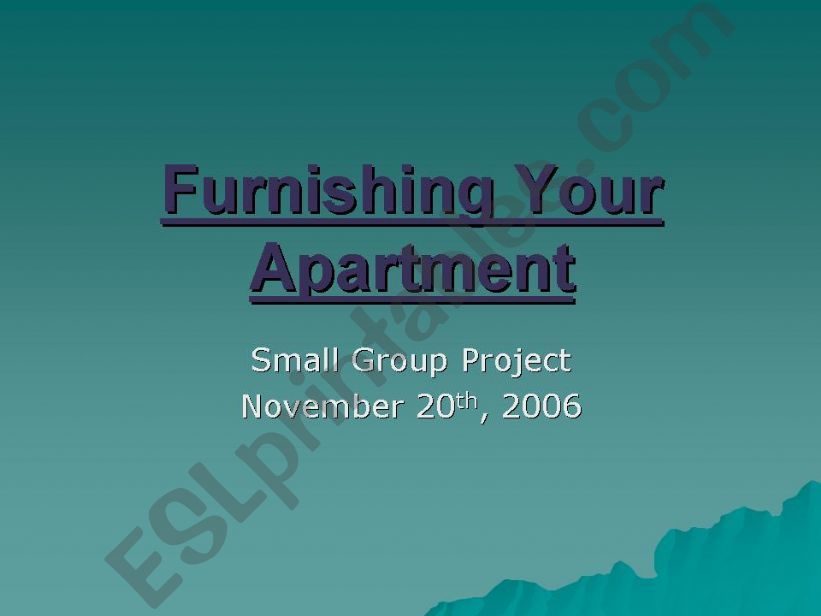 Furnishing your appartment powerpoint