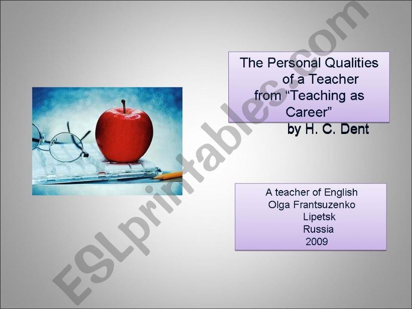 The Personal Qualities of a Teacher