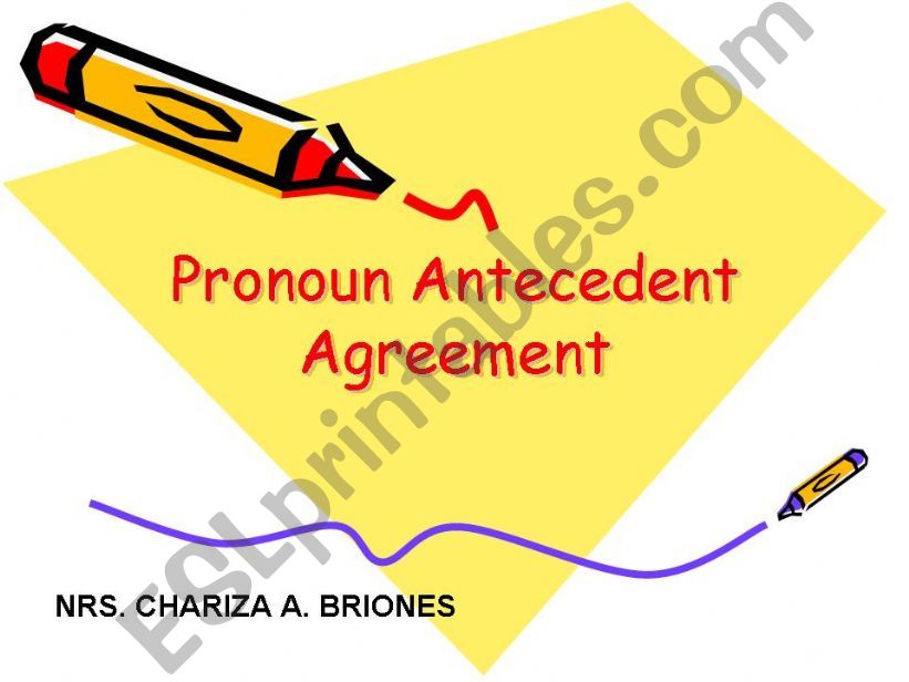 Pronoun-Antecedent Agreement powerpoint