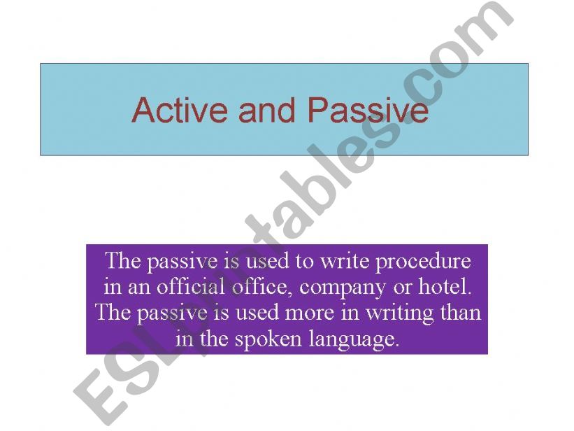 Active and Passive tenses powerpoint