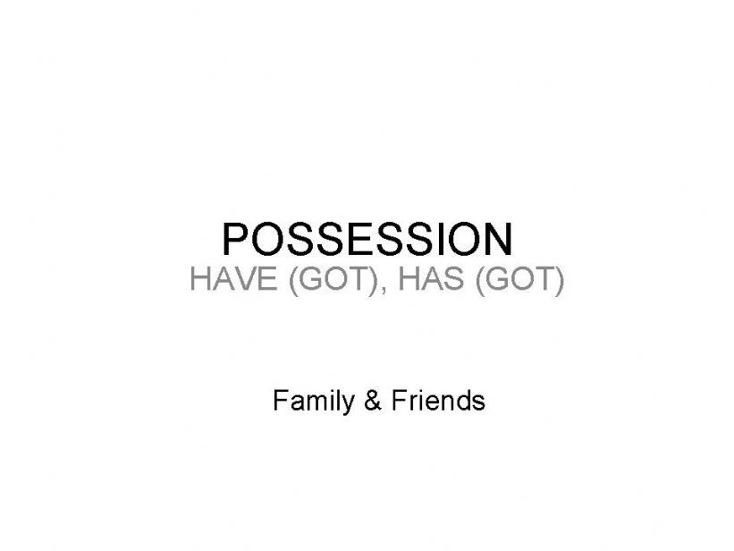 POSSESSION - HAVE (GOT) / HAS (GOT)