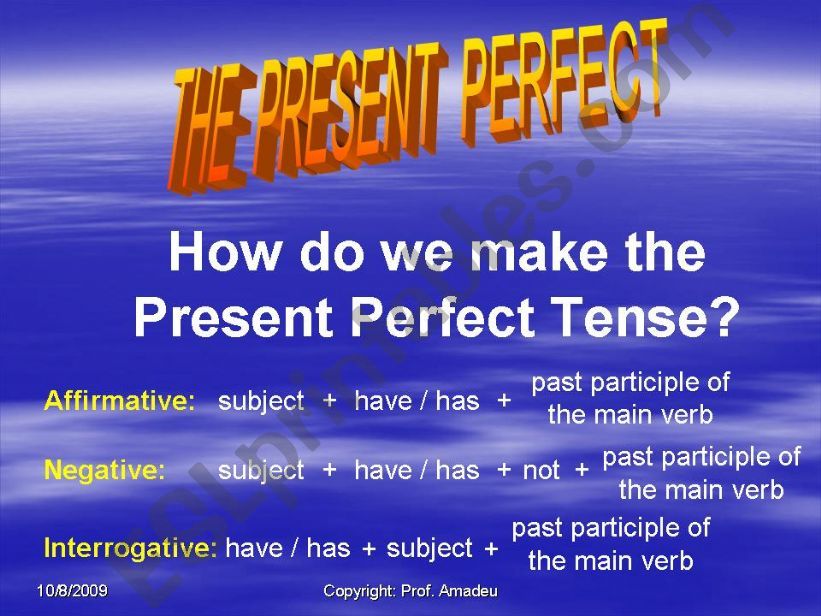 PRESENT PERFECT TENSE powerpoint