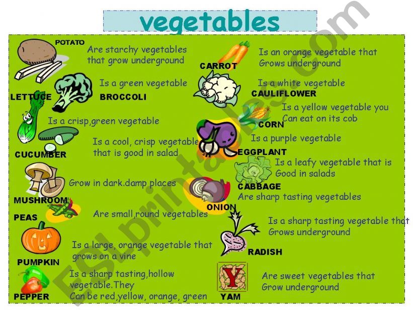 VEGETABLES powerpoint