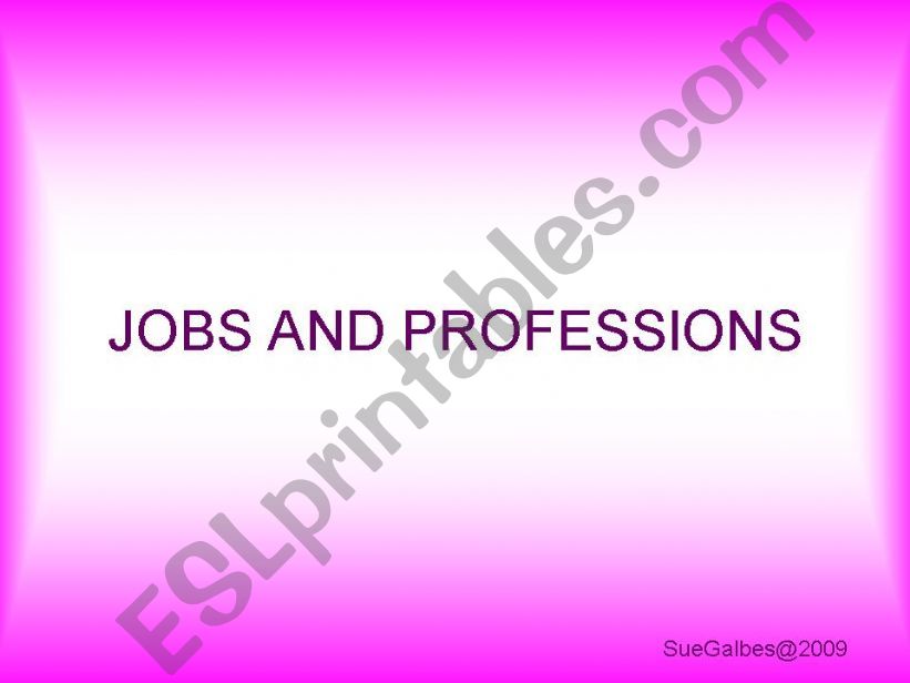 JOBS AND PROFESSIONS powerpoint