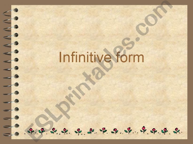 Infinitive form powerpoint