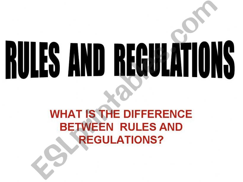 RULES AND REGULATIONS powerpoint