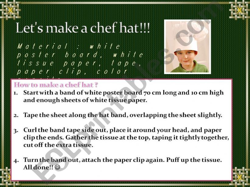 making a chef hat  powerpoint