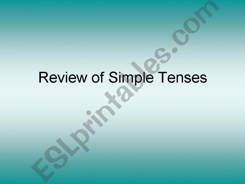 review of simple tense powerpoint