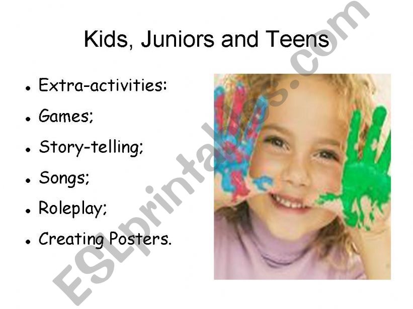 Activities for Children and teenagers