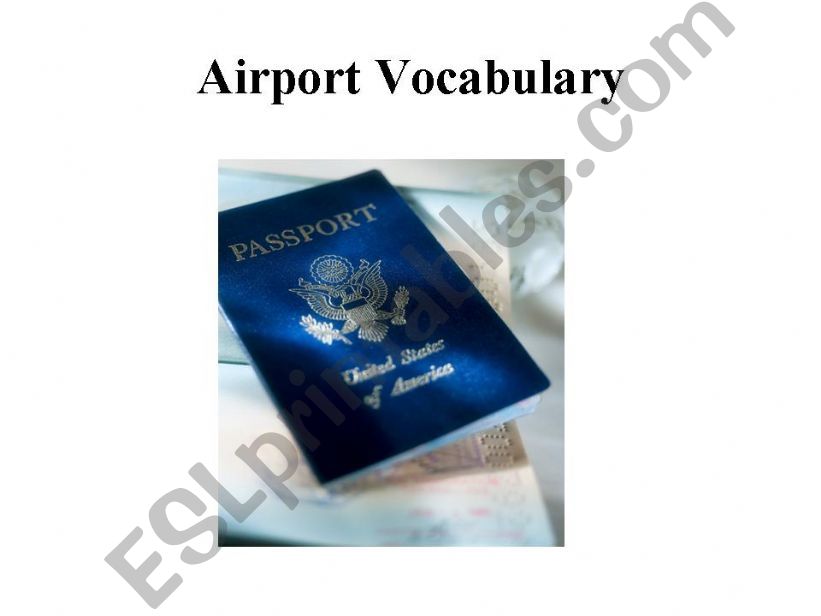 Airport Vocabulary 4 of 8 powerpoint