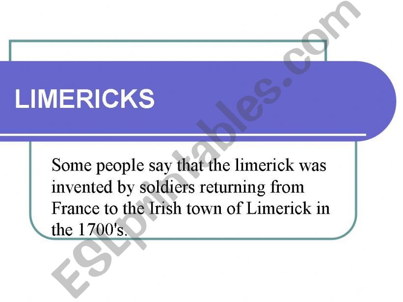 Limericks with a Science Angle