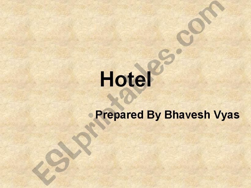 hotel vocabulary powerpoint