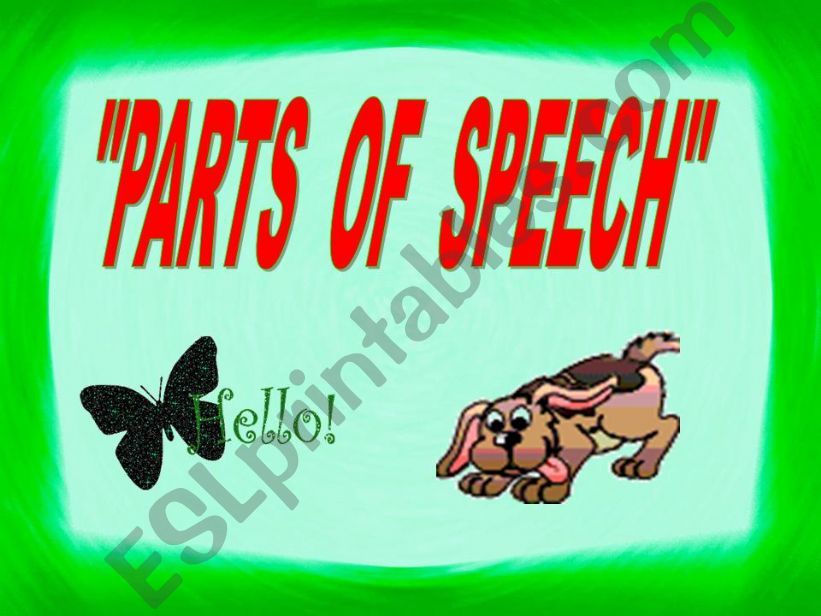 PARTS OF SPEECH powerpoint