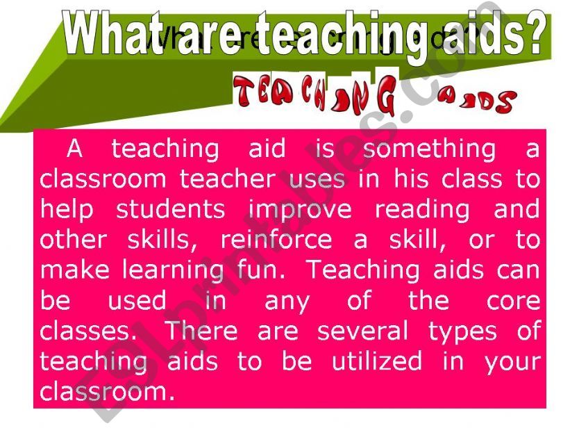 Modified workshop about teaching aids