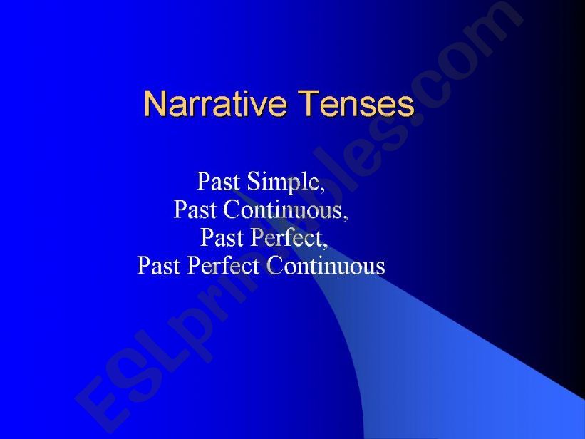 Narrative tenses presentation powerpoint