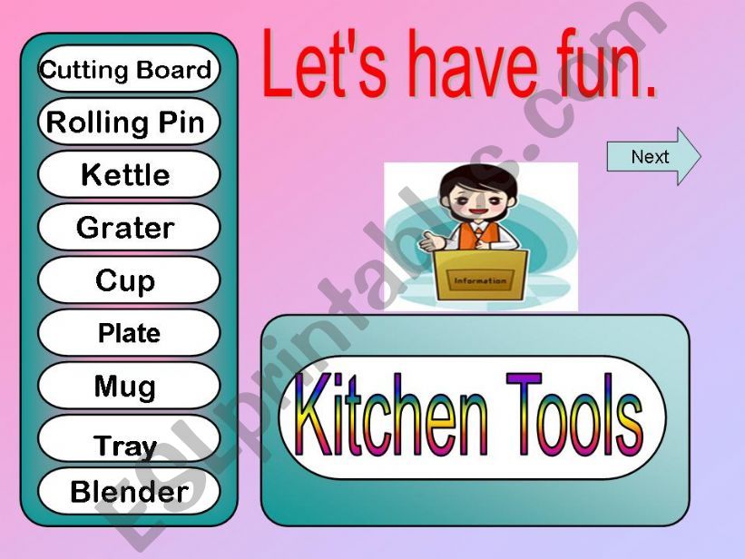 Game - Kitchen Tools powerpoint