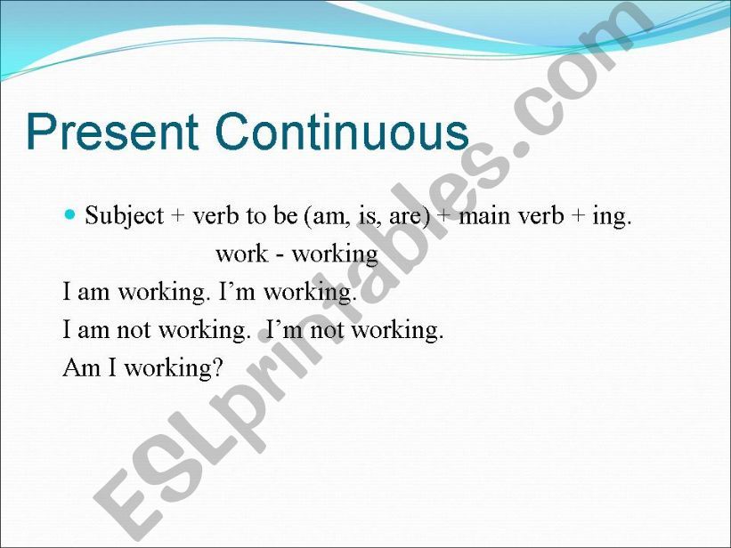 Present Continuous Tense powerpoint