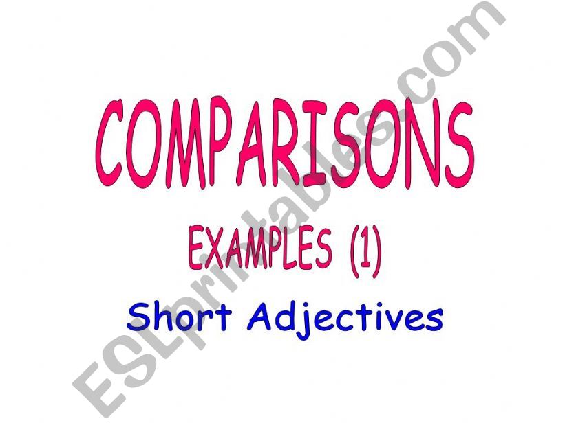 Comparisons Part 1. powerpoint