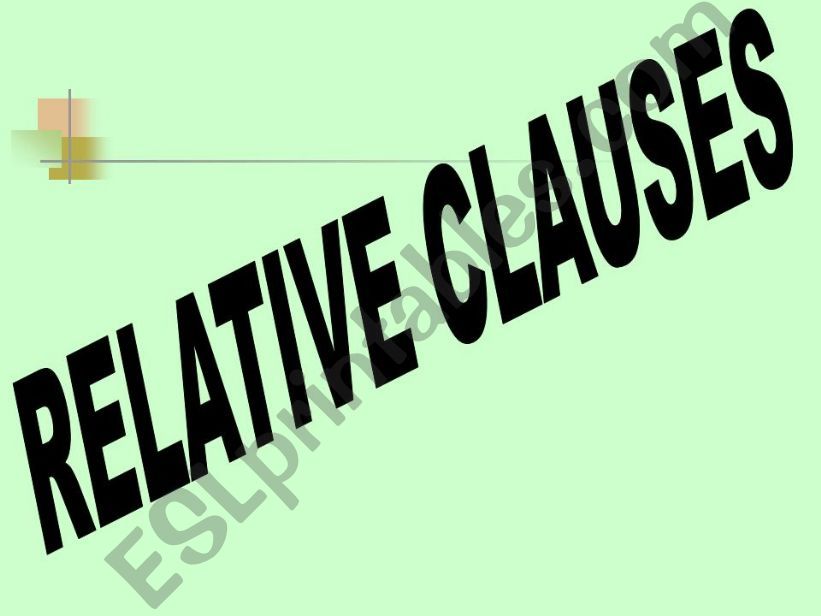 Relative Clauses powerpoint