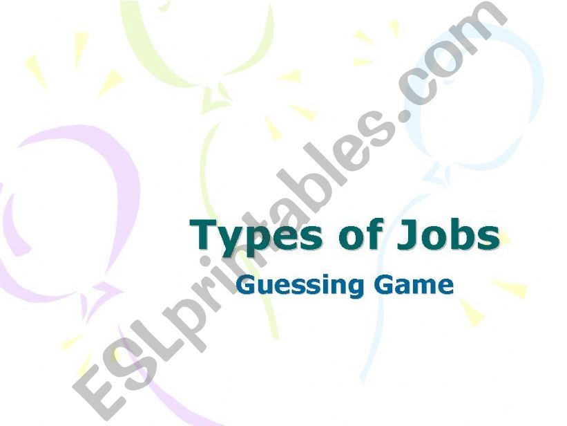 Types of jobs powerpoint
