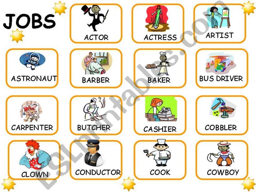 JOBS FLASHCARDS powerpoint