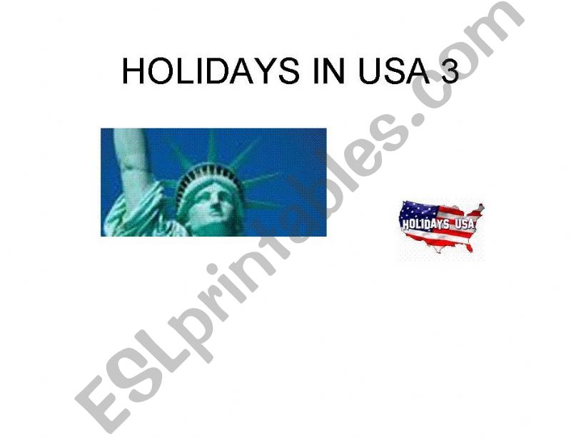 Holidays in Usa Part 3 / 3   powerpoint