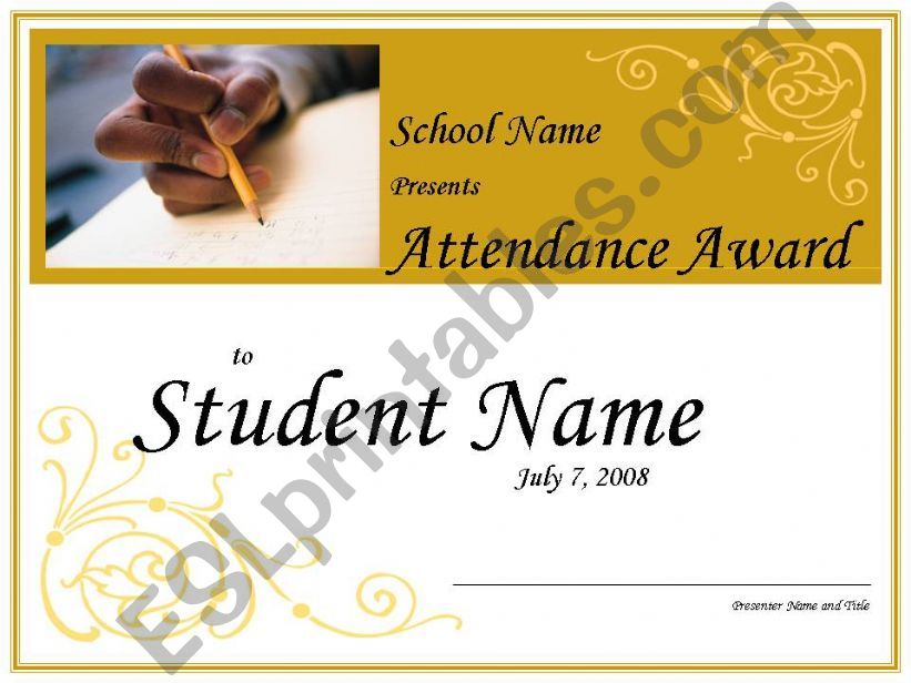 student award powerpoint