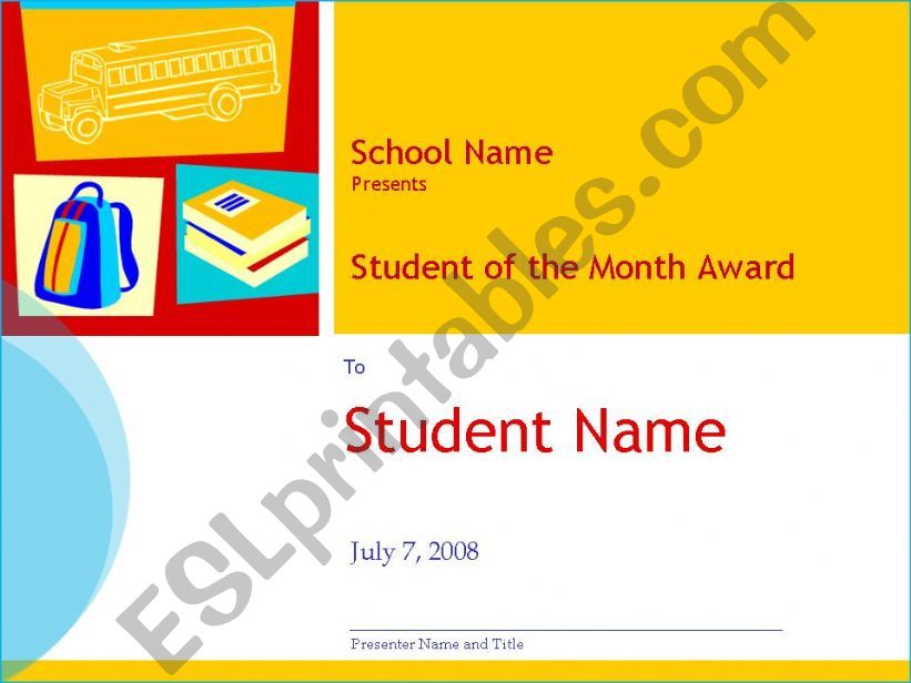 english student award powerpoint