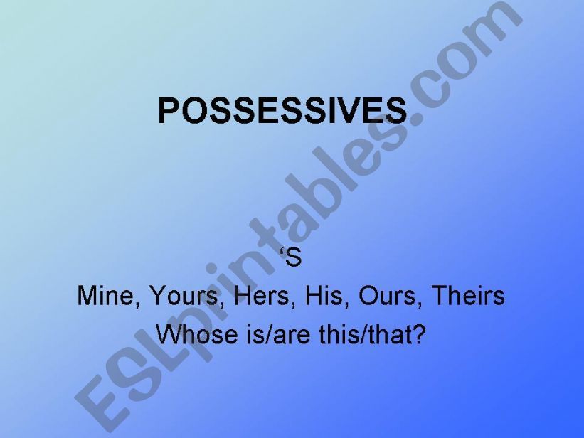 Possessives powerpoint