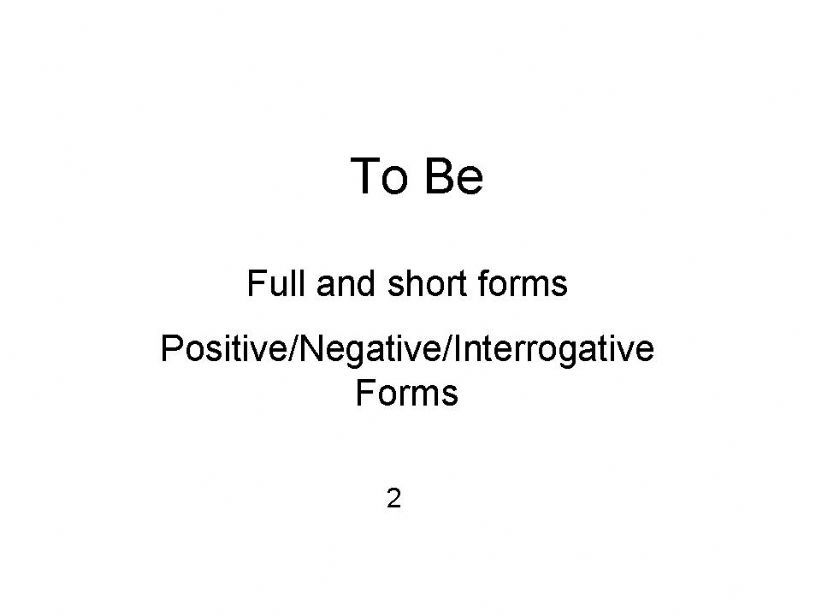 To Be  powerpoint