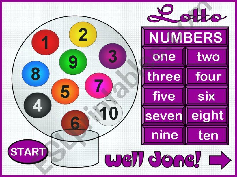 Lotto Numbers - game powerpoint